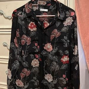Equipment Femme black button down blouse